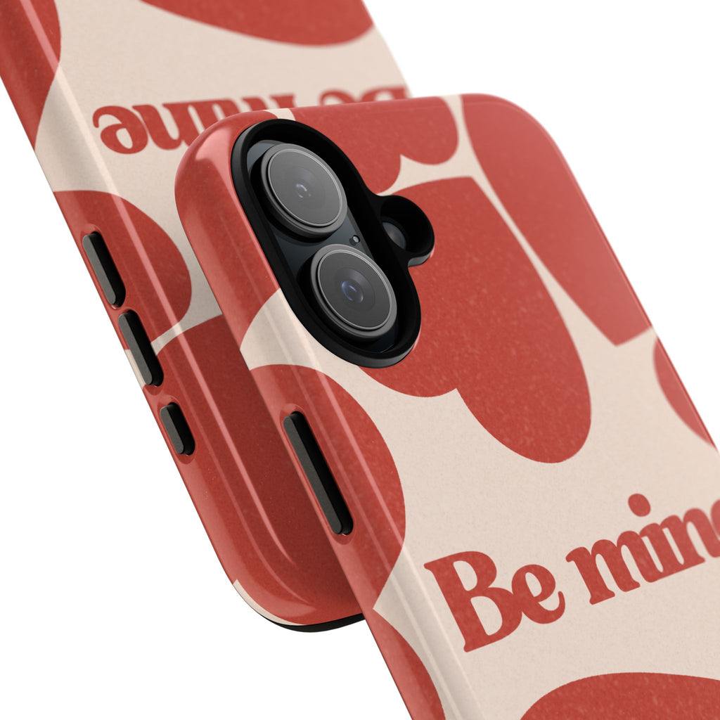 Be Mine Phone Case — Retro Hearts Terracotta Cream Romantic