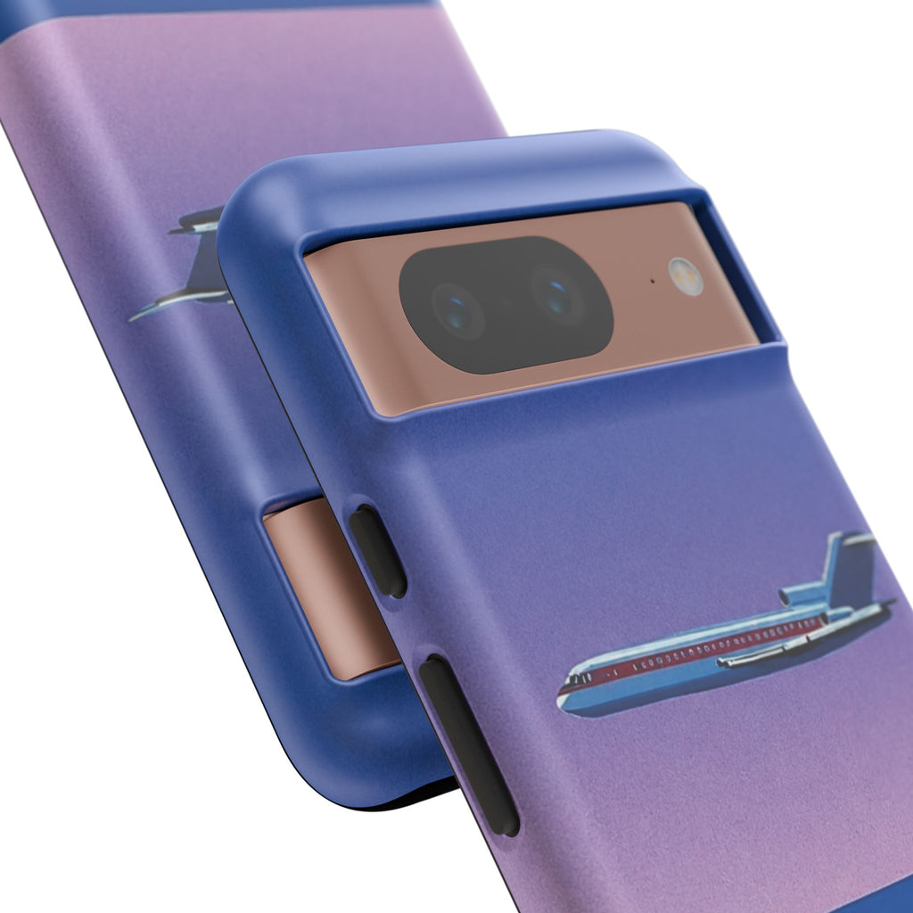 Retro Airplane Phone Case — Purple Night City Vintage Art