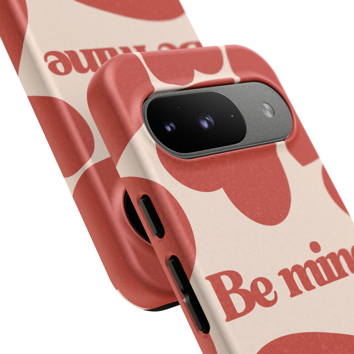 Be Mine Phone Case — Retro Hearts Terracotta Cream Romantic