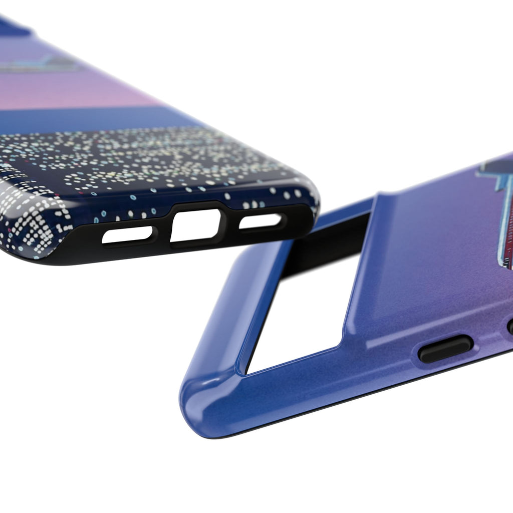Retro Airplane Phone Case — Purple Night City Vintage Art