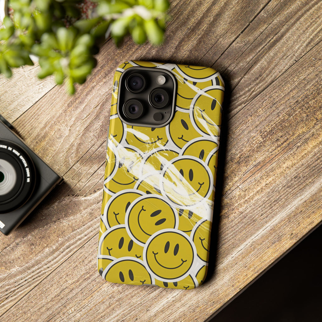 Smiley Face Phone Case — Happy Colorful Aesthetic Cover