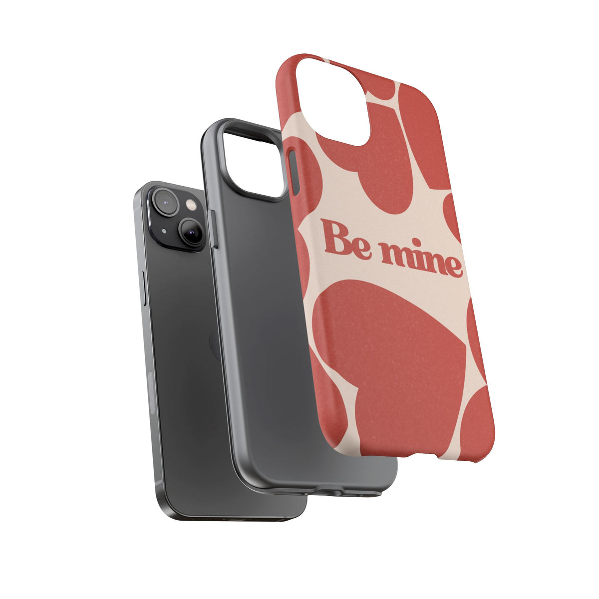 Be Mine Phone Case — Retro Hearts Terracotta Cream Romantic