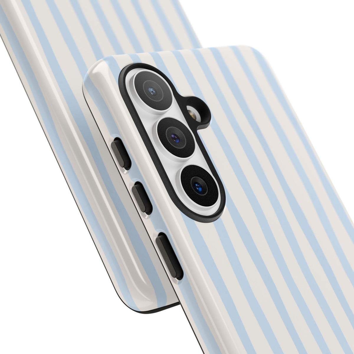 Baby Blue Stripe Phone Case — Soft Wavy Lines Cream Aesthetic