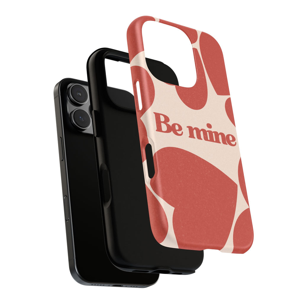 Be Mine Phone Case — Retro Hearts Terracotta Cream Romantic