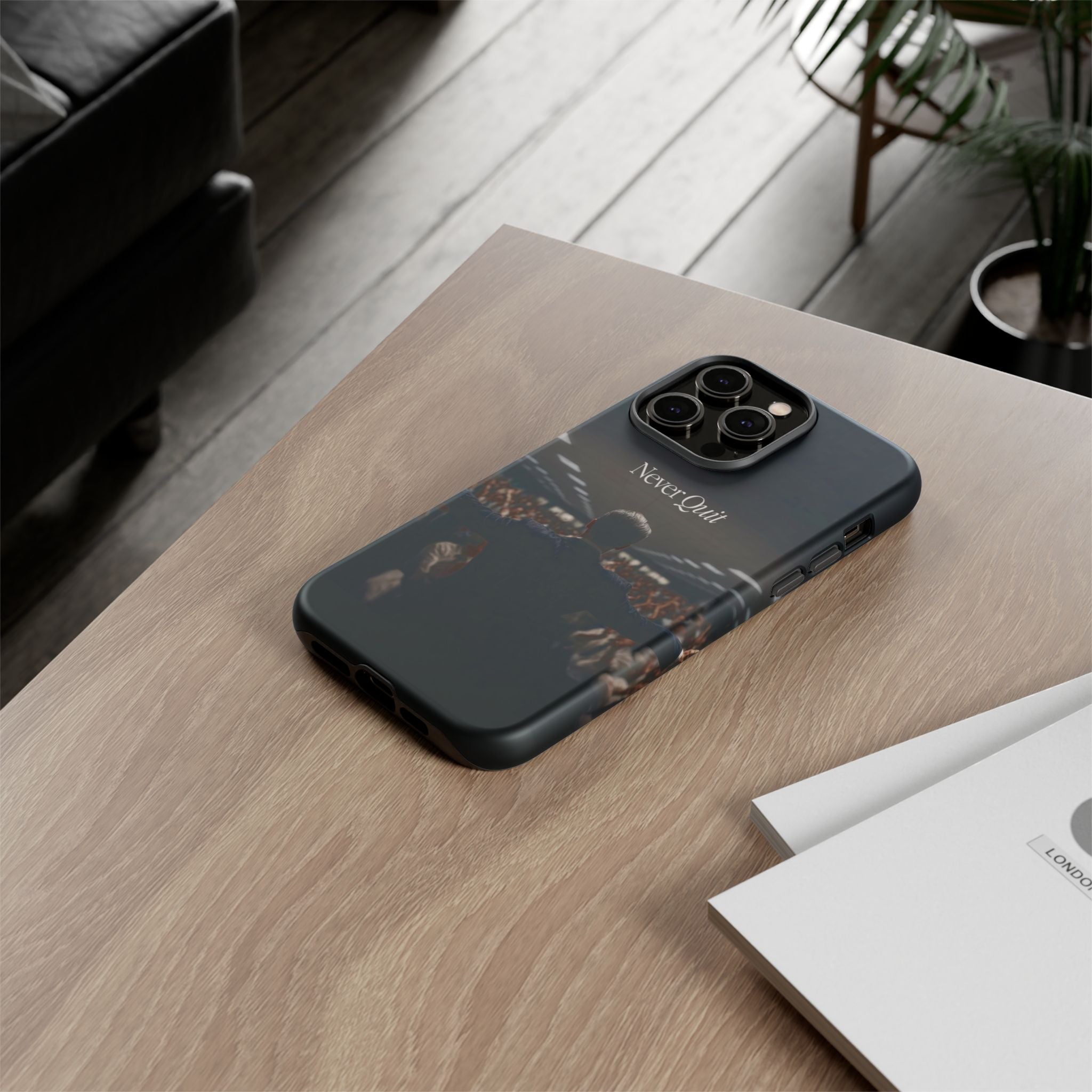 Never Quit Phone Case — Leader Crowd Dark Inspirational