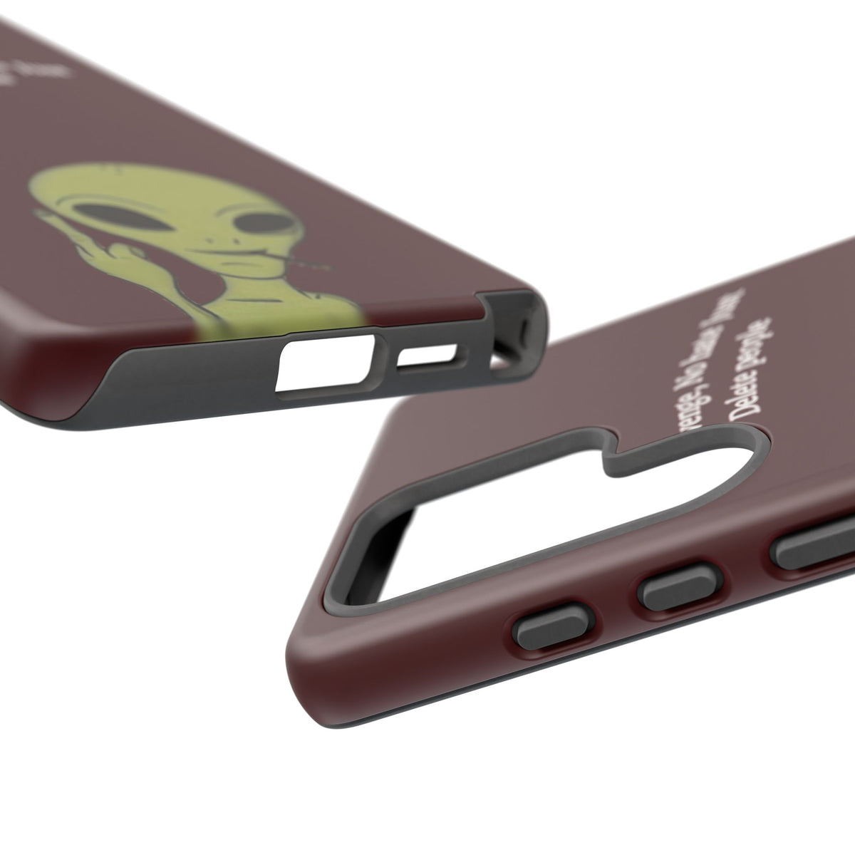 No Revenge No Hate Just Delete People Phone Case — Alien Dark Red