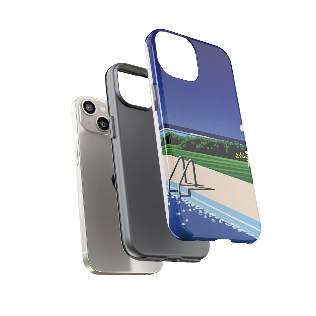 Poolside Phone Case — Bold Blue Summer Art Illustration