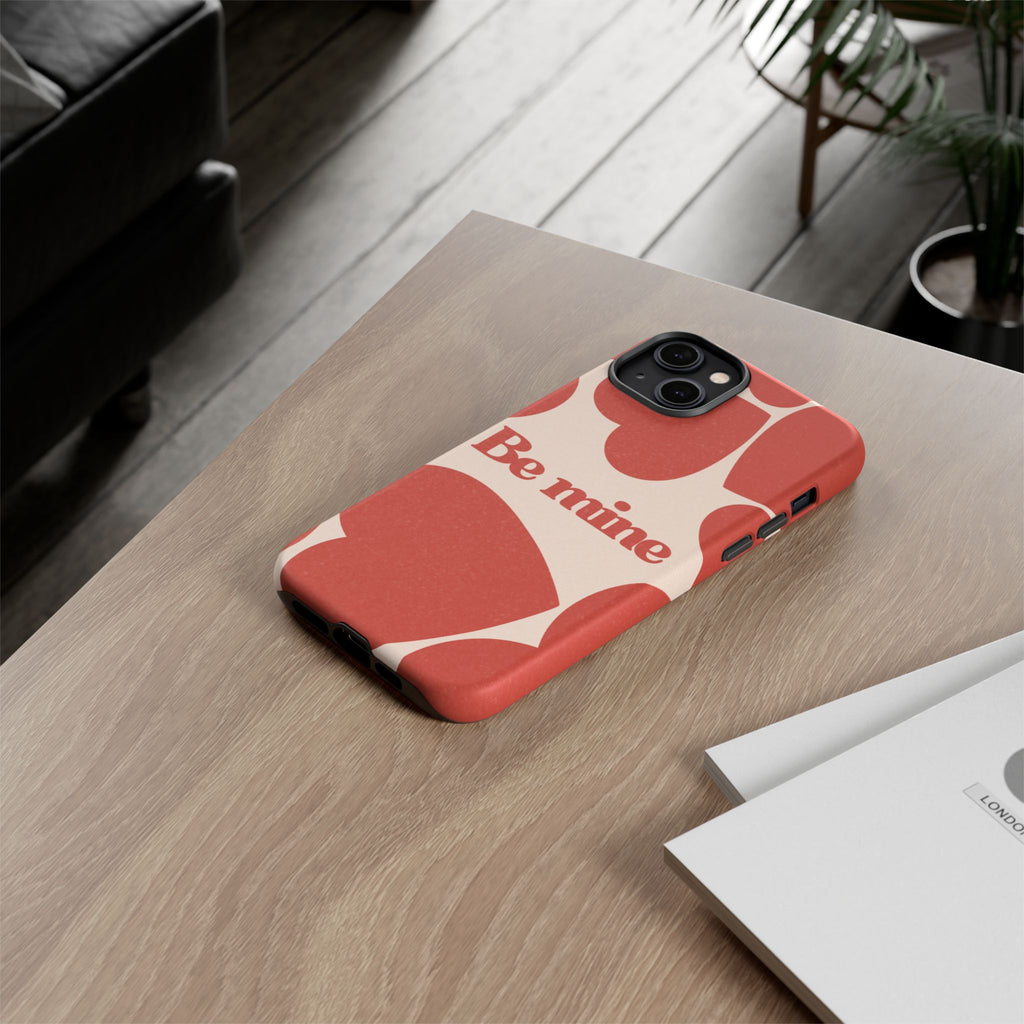 Be Mine Phone Case — Retro Hearts Terracotta Cream Romantic