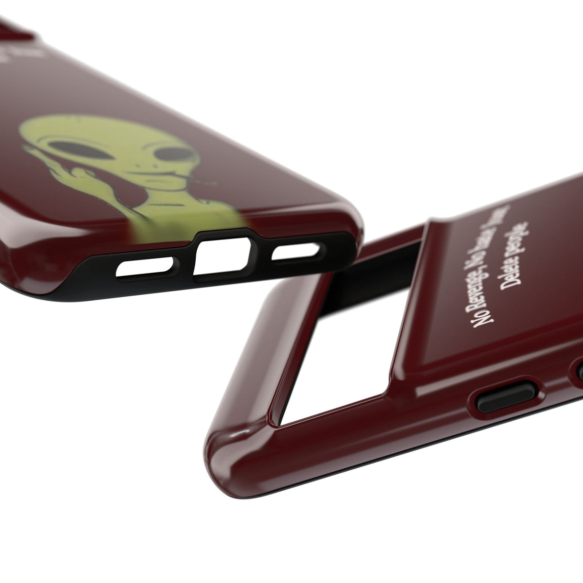 No Revenge No Hate Just Delete People Phone Case — Alien Dark Red