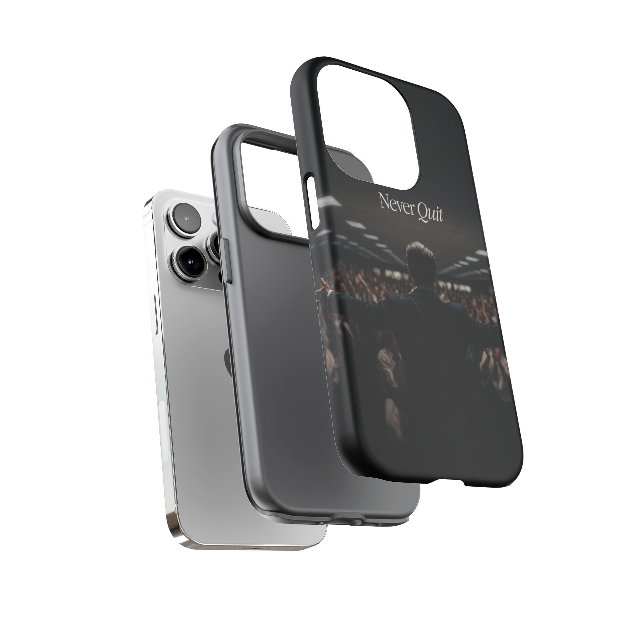 Never Quit Phone Case — Leader Crowd Dark Inspirational
