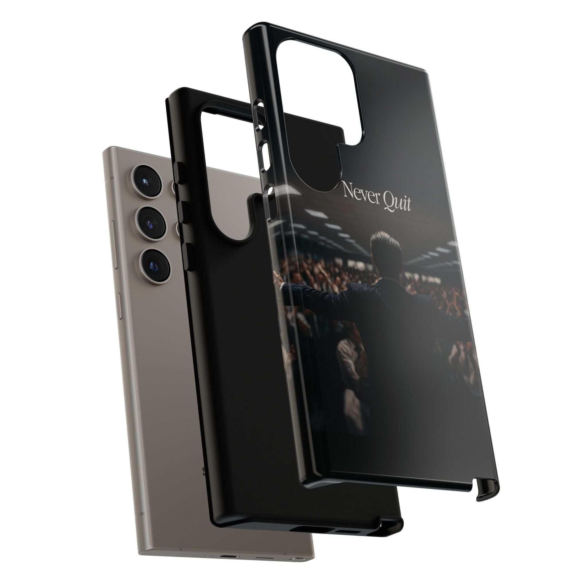Never Quit Phone Case — Leader Crowd Dark Inspirational