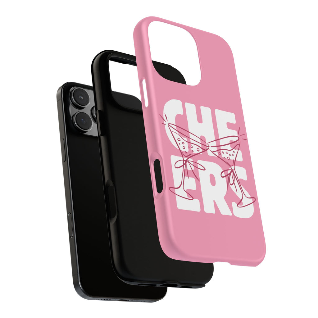 Cheers Phone Case — Pink Martini Glasses Bold Bubblegum