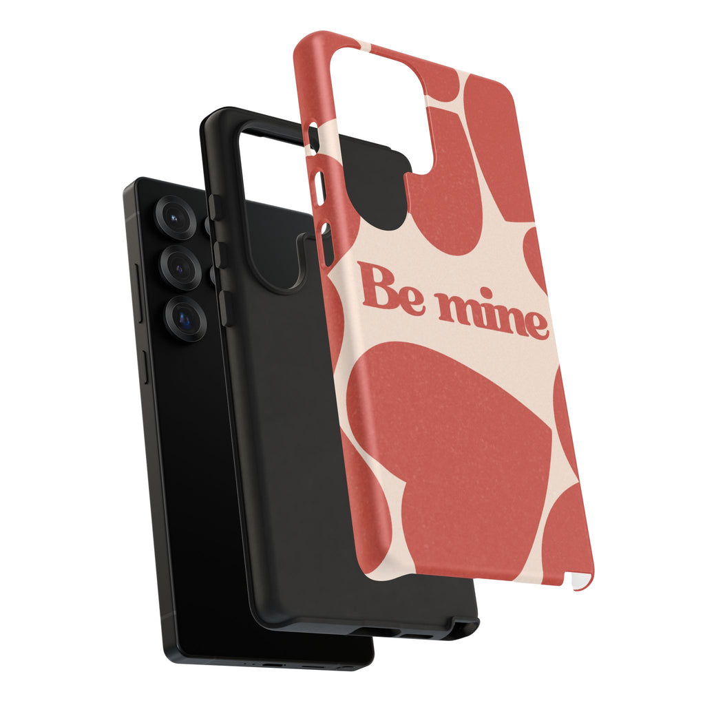 Be Mine Phone Case — Retro Hearts Terracotta Cream Romantic