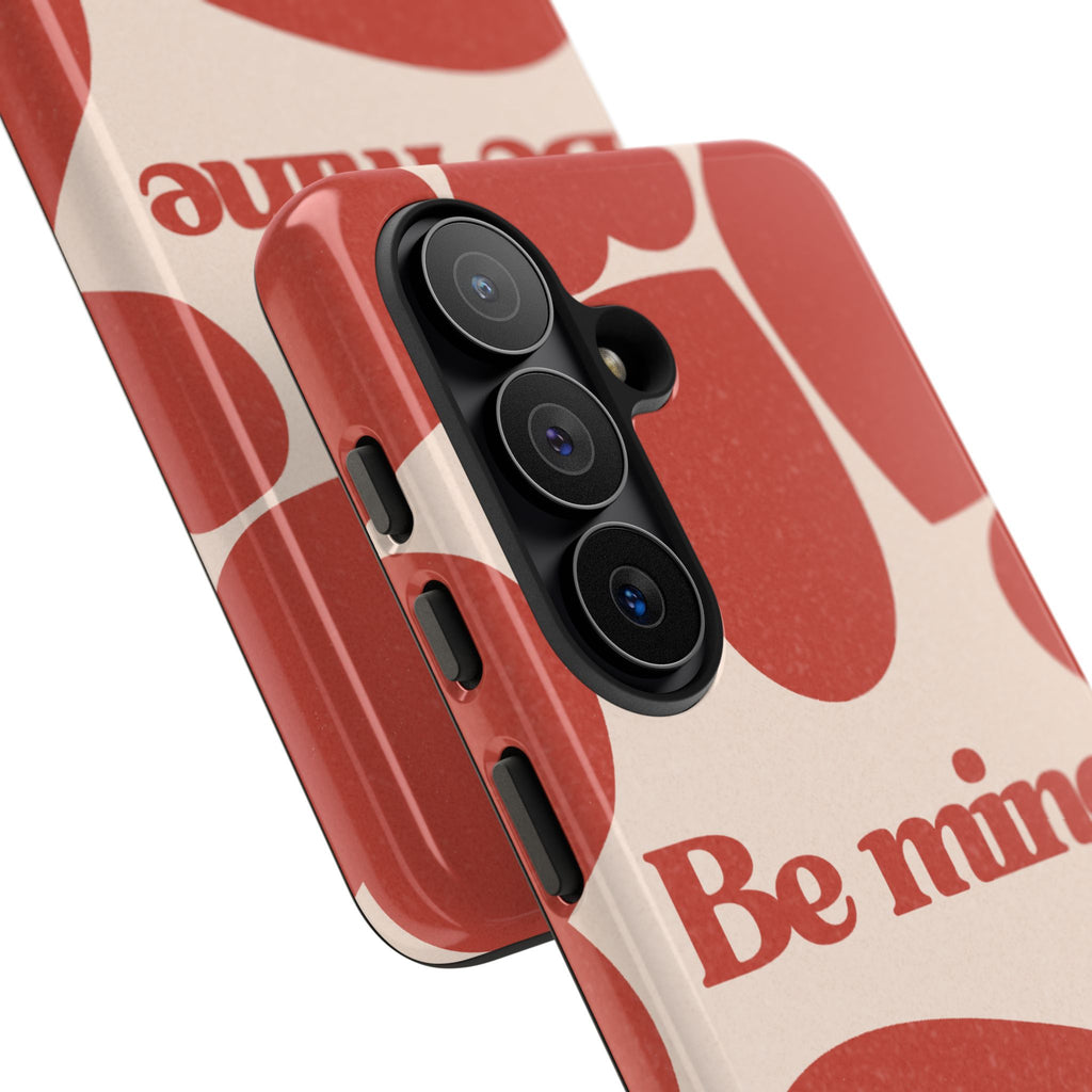 Be Mine Phone Case — Retro Hearts Terracotta Cream Romantic