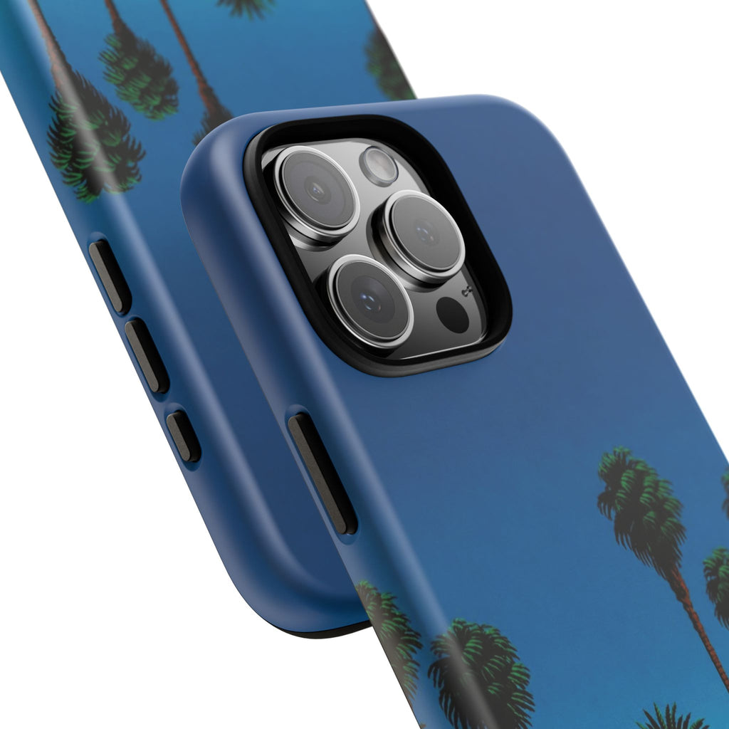 Beach House Phone Case — Pastel Palm Trees Cobalt Blue Sky