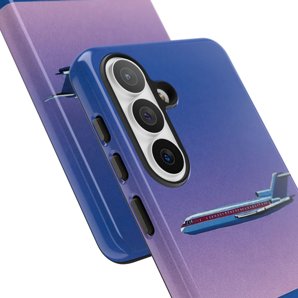 Retro Airplane Phone Case — Purple Night City Vintage Art