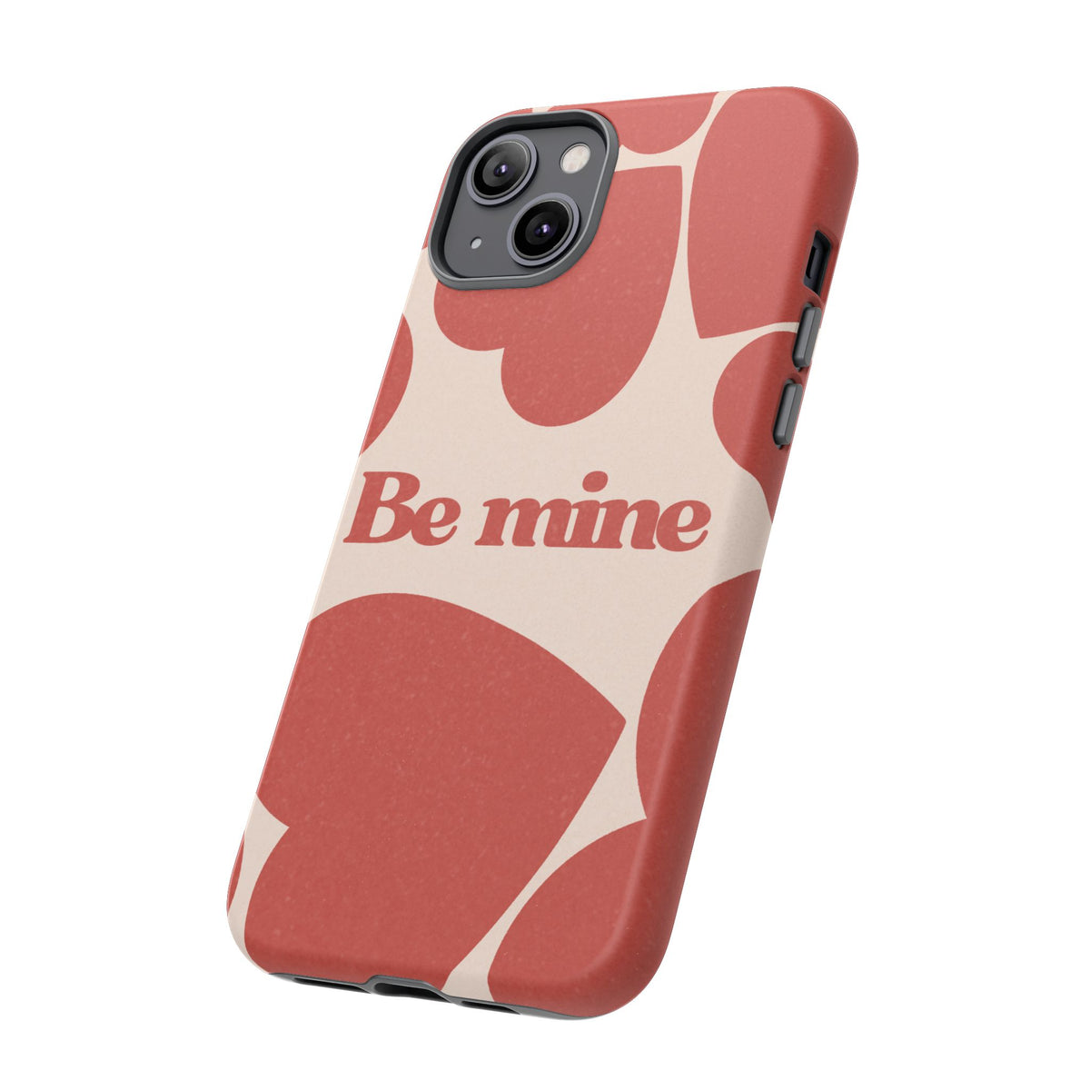 Be Mine Phone Case — Retro Hearts Terracotta Cream Romantic