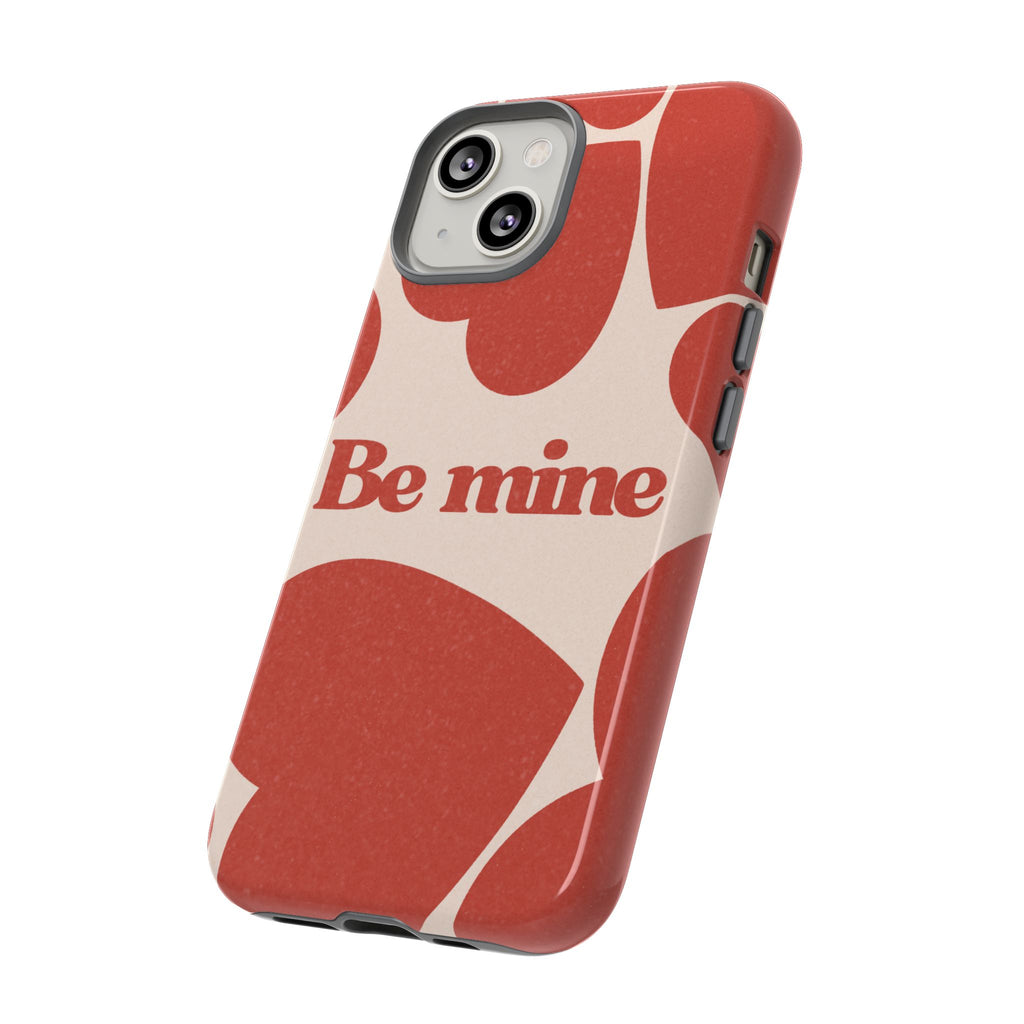Be Mine Phone Case — Retro Hearts Terracotta Cream Romantic