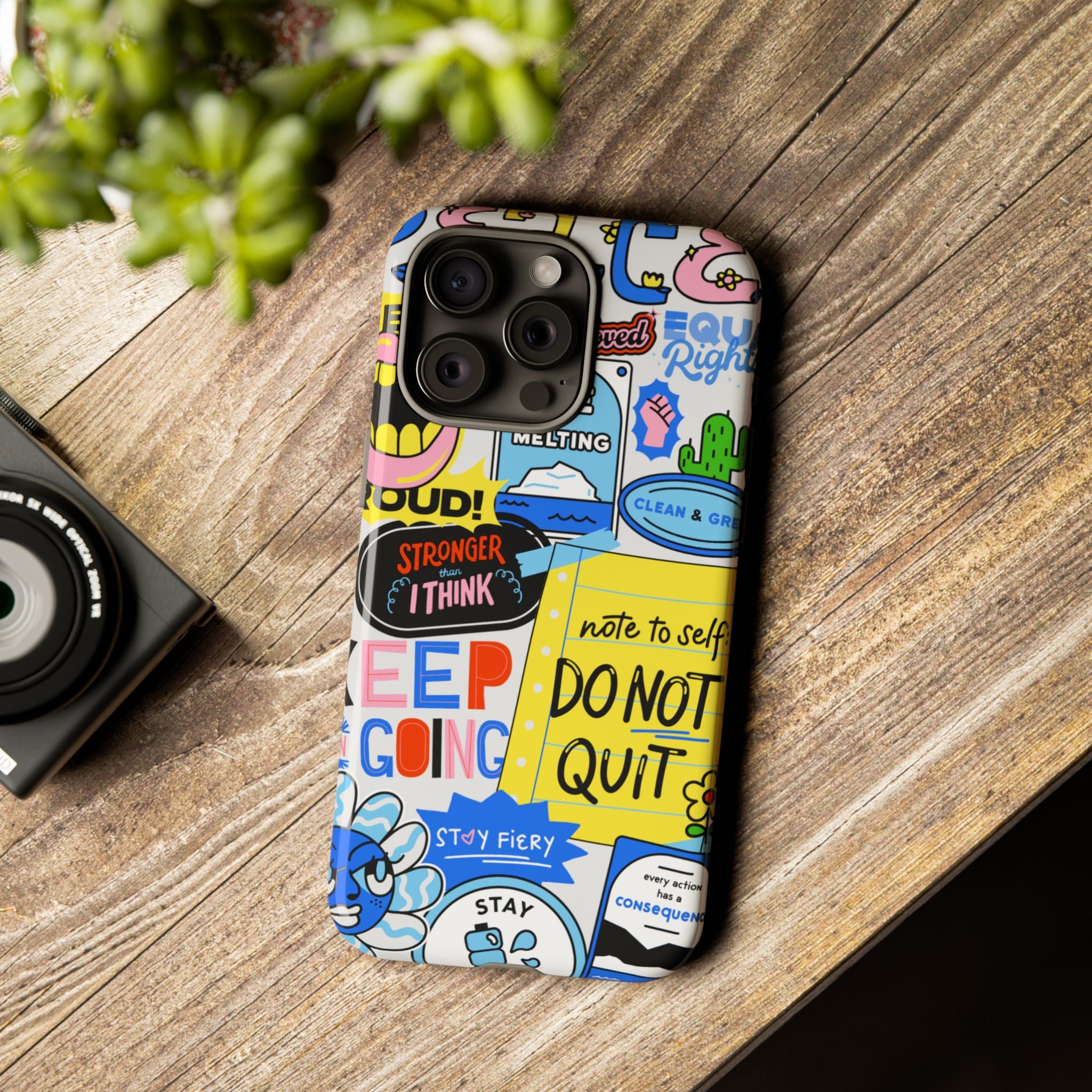 Optimist's Collage Phone Case — Colorful Positive Aesthetic