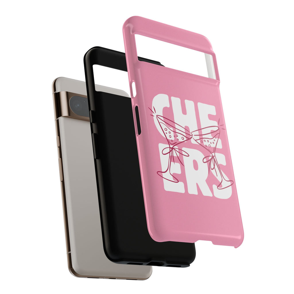 Cheers Phone Case — Pink Martini Glasses Bold Bubblegum
