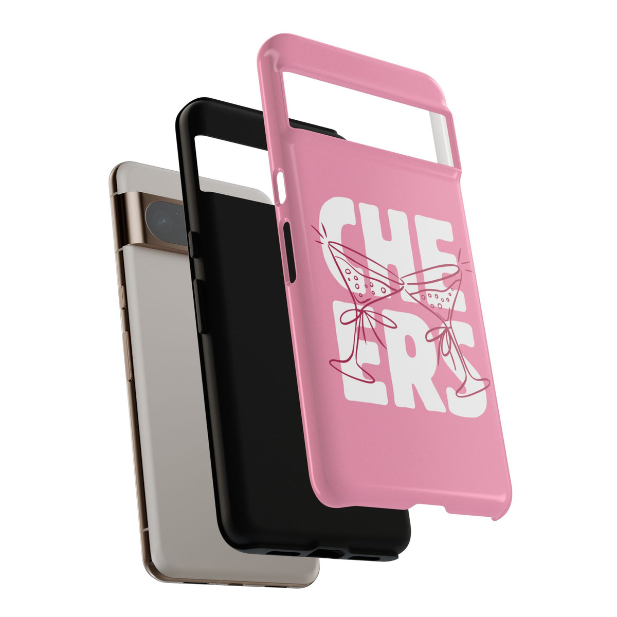 Cheers Phone Case — Pink Martini Glasses Bold Bubblegum
