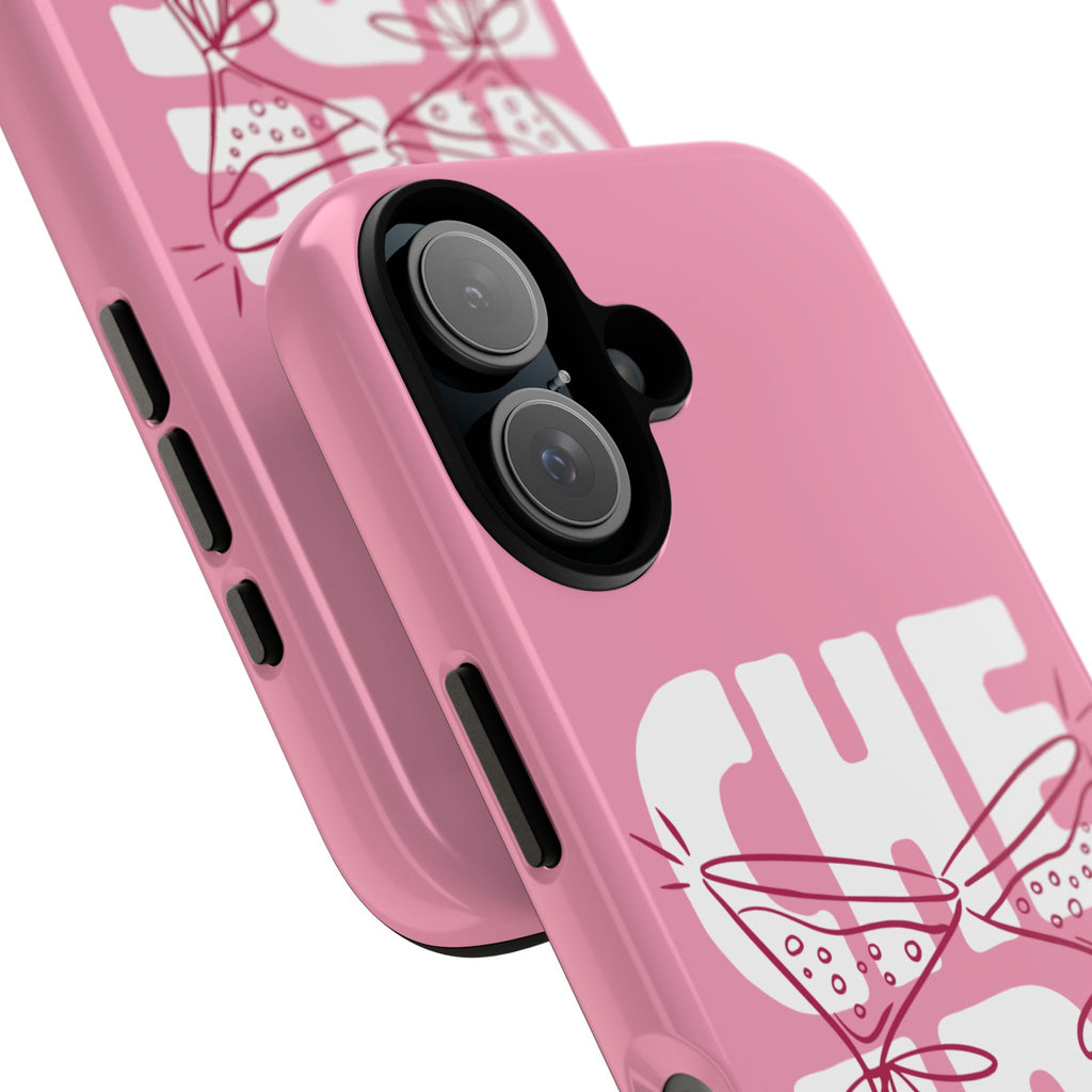 Cheers Phone Case — Pink Martini Glasses Bold Bubblegum