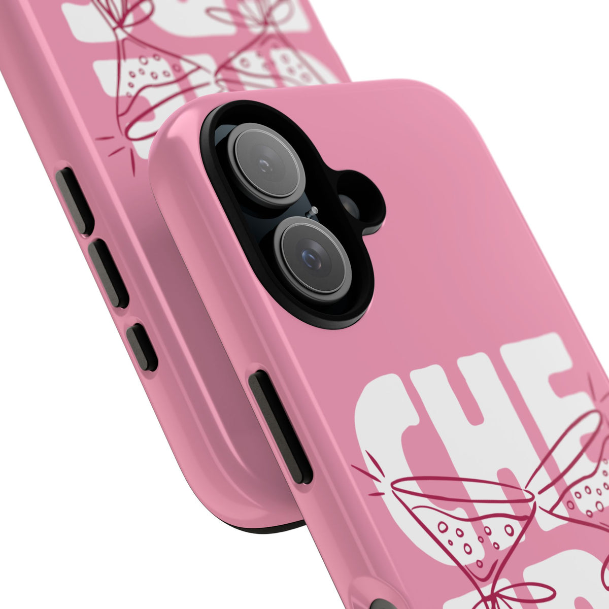 Cheers Phone Case — Pink Martini Glasses Bold Bubblegum