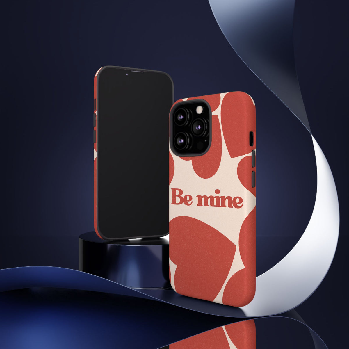 Be Mine Phone Case — Retro Hearts Terracotta Cream Romantic