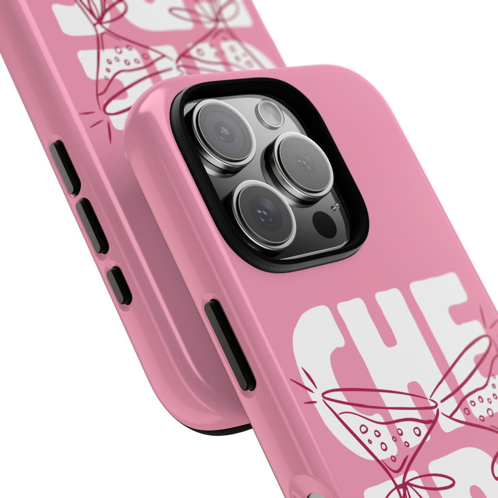 Cheers Phone Case — Pink Martini Glasses Bold Bubblegum