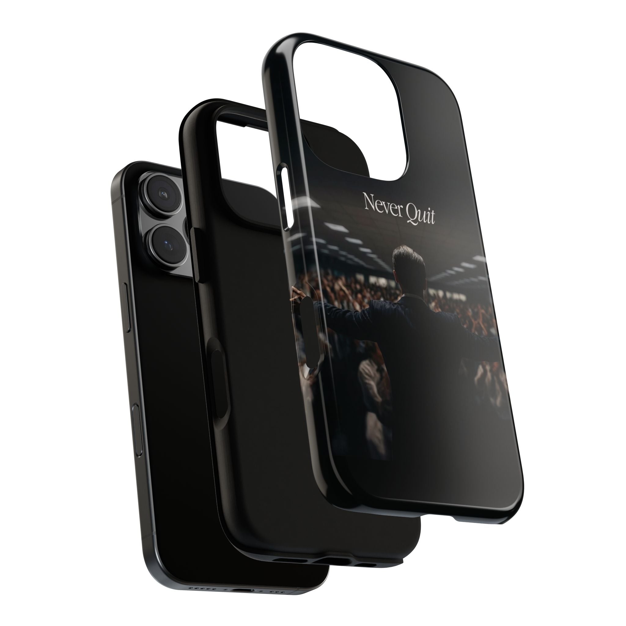 Never Quit Phone Case — Leader Crowd Dark Inspirational