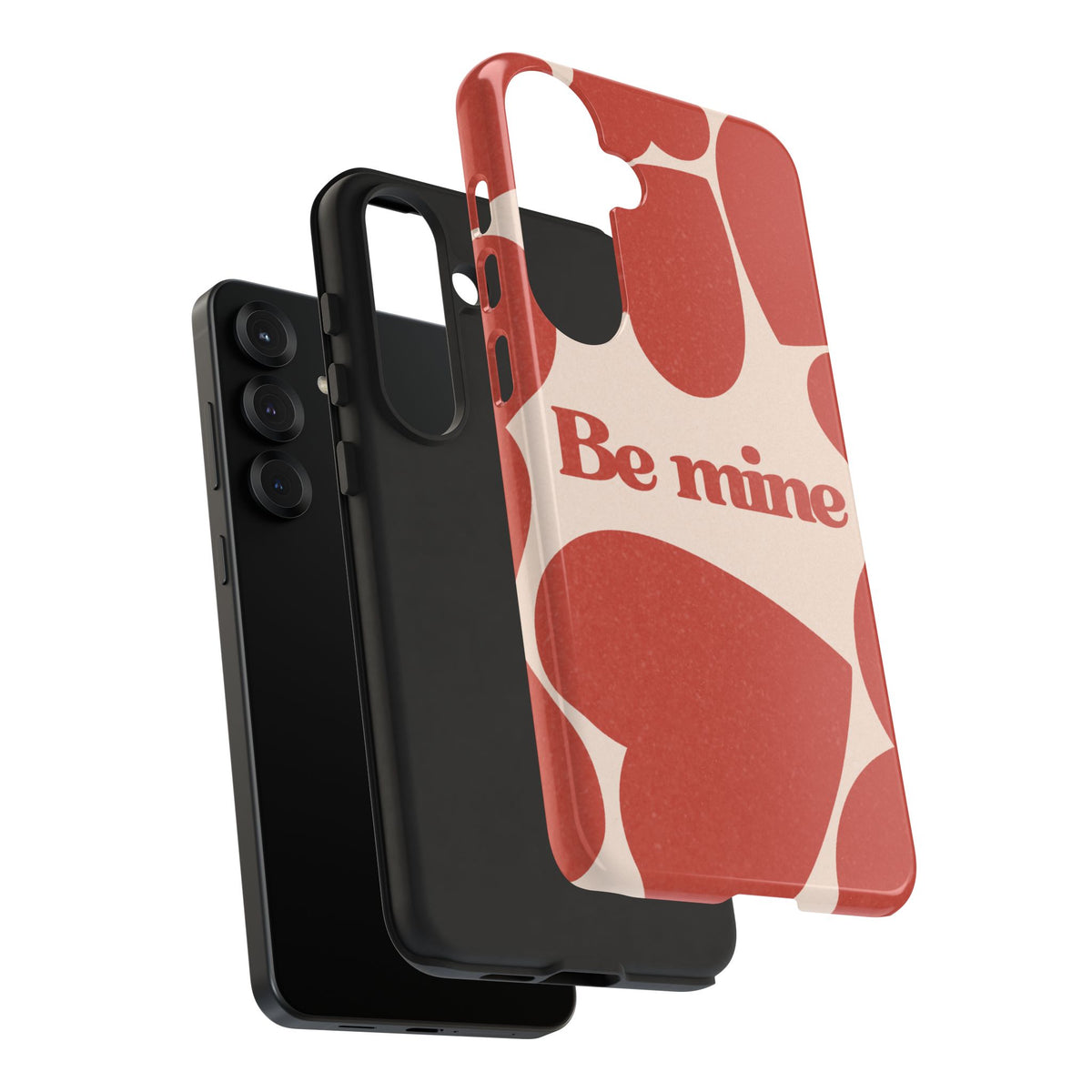 Be Mine Phone Case — Retro Hearts Terracotta Cream Romantic