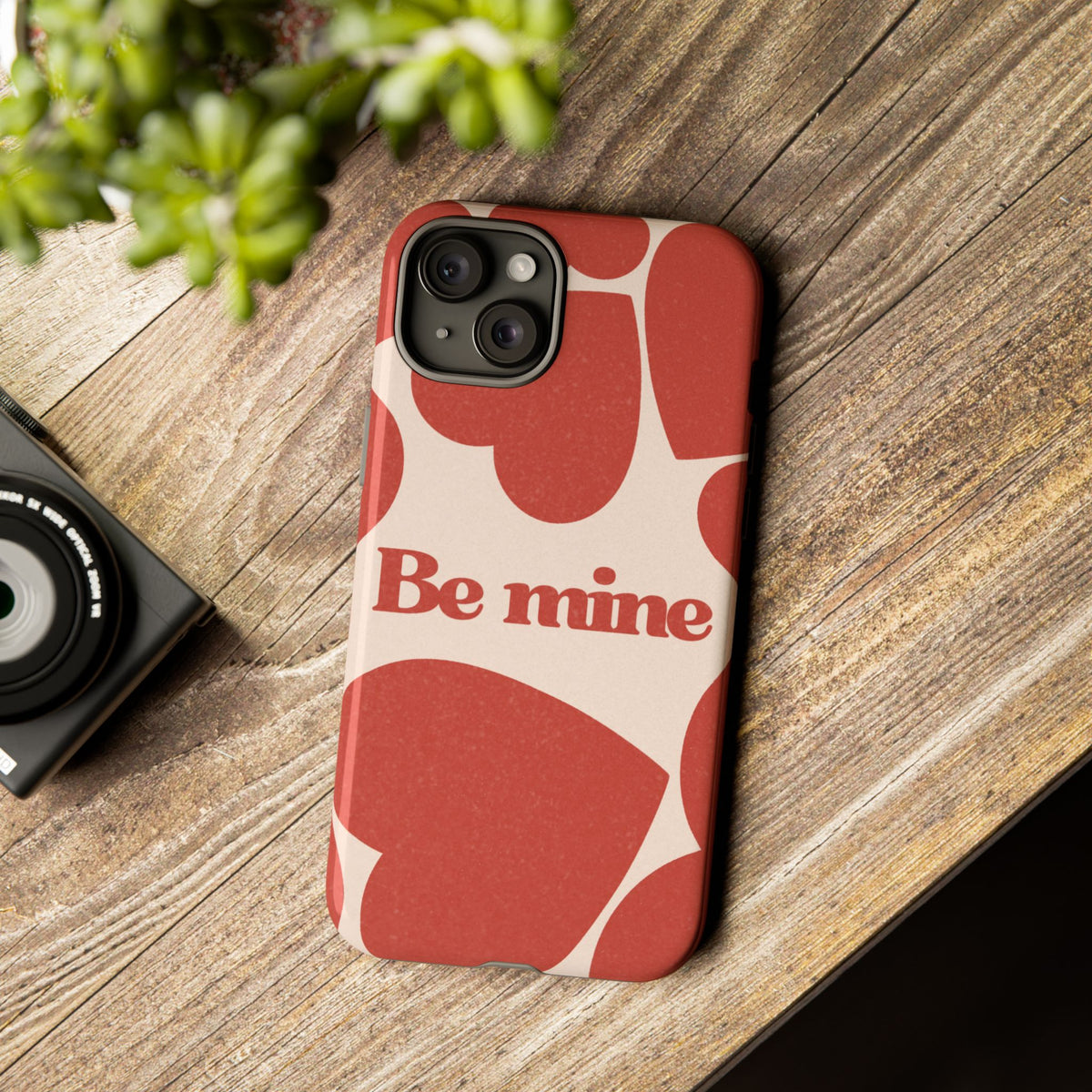 Be Mine Phone Case — Retro Hearts Terracotta Cream Romantic