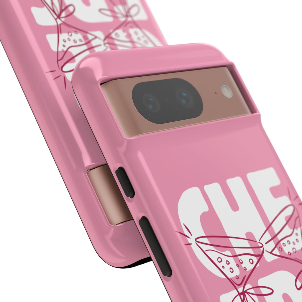 Cheers Phone Case — Pink Martini Glasses Bold Bubblegum