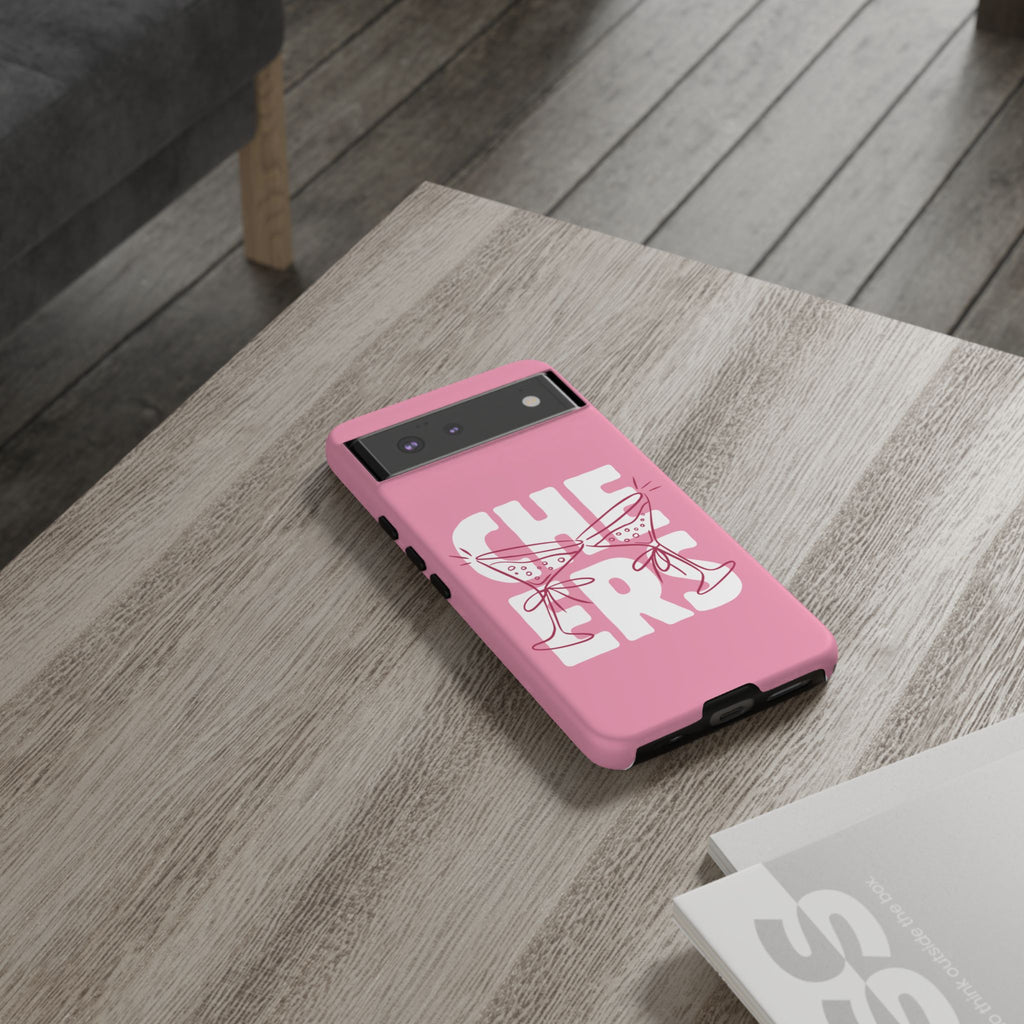 Cheers Phone Case — Pink Martini Glasses Bold Bubblegum