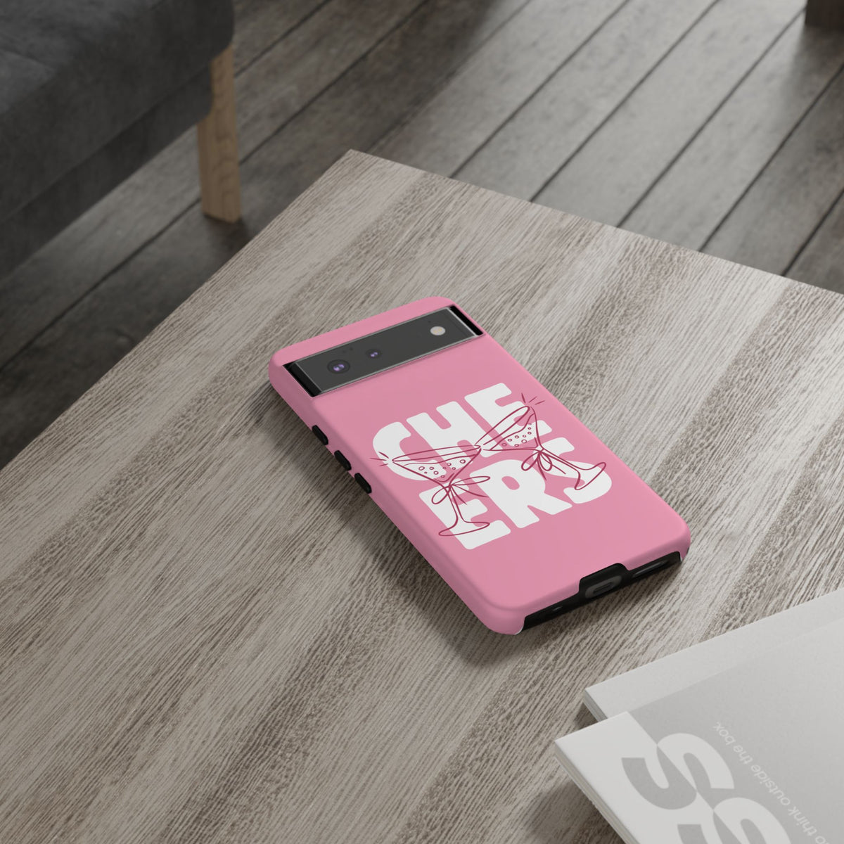 Cheers Phone Case — Pink Martini Glasses Bold Bubblegum