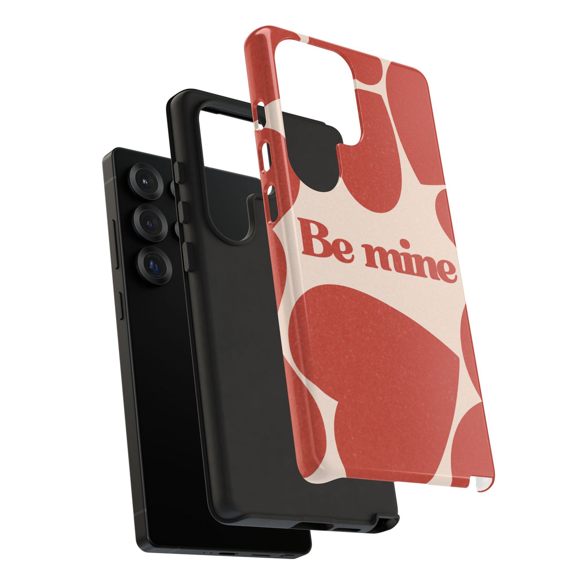 Be Mine Phone Case — Retro Hearts Terracotta Cream Romantic