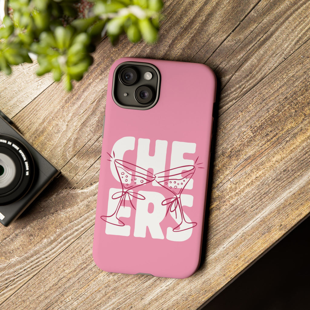 Cheers Phone Case — Pink Martini Glasses Bold Bubblegum
