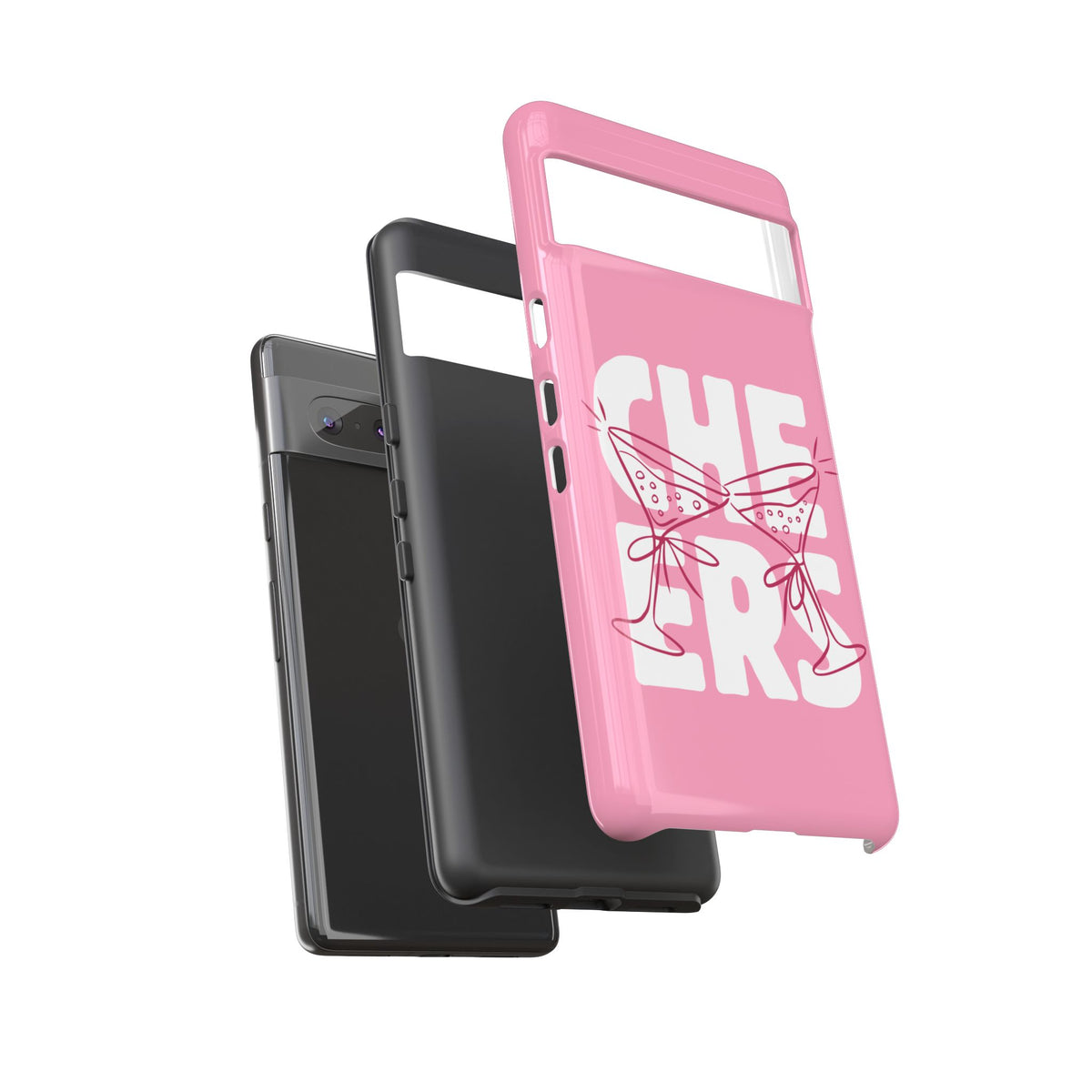 Cheers Phone Case — Pink Martini Glasses Bold Bubblegum
