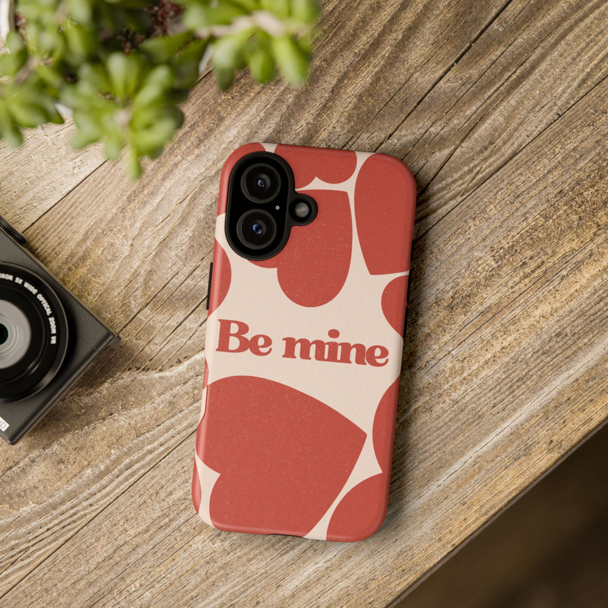 Be Mine Phone Case — Retro Hearts Terracotta Cream Romantic