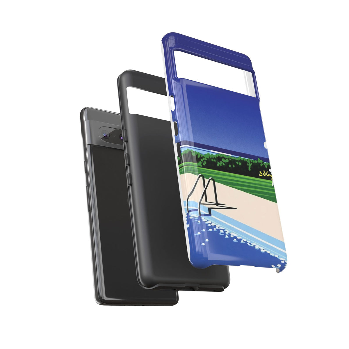 Poolside Phone Case — Bold Blue Summer Art Illustration