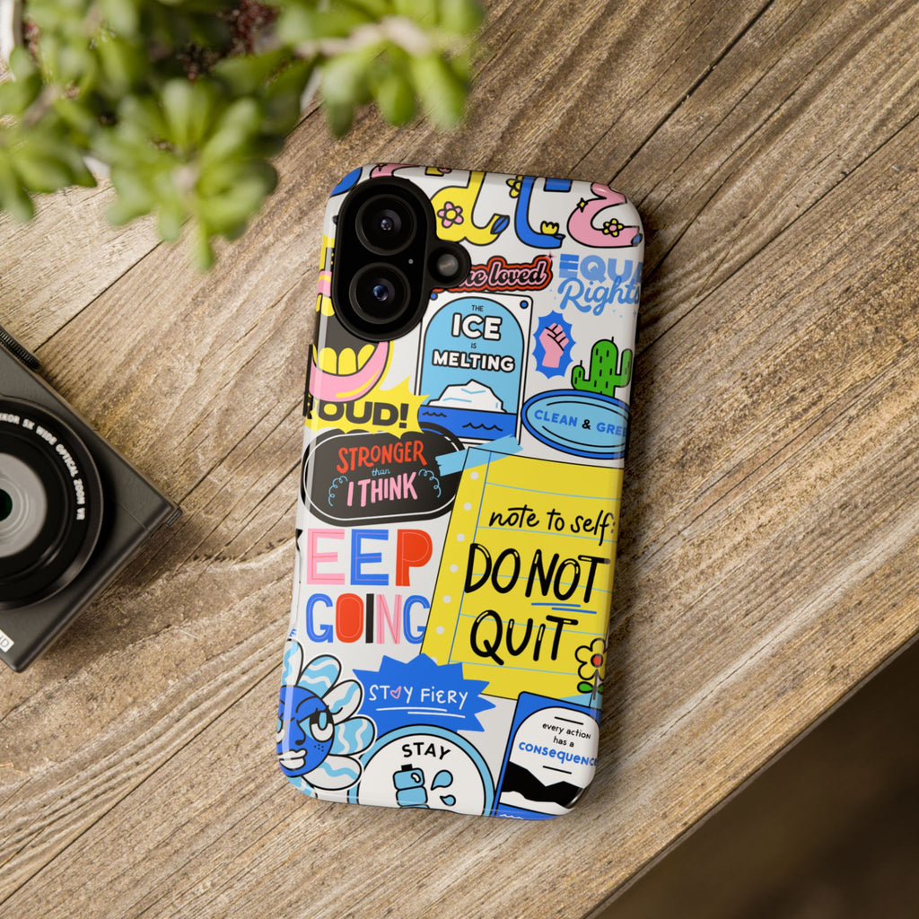 Optimist's Collage Phone Case — Colorful Positive Aesthetic