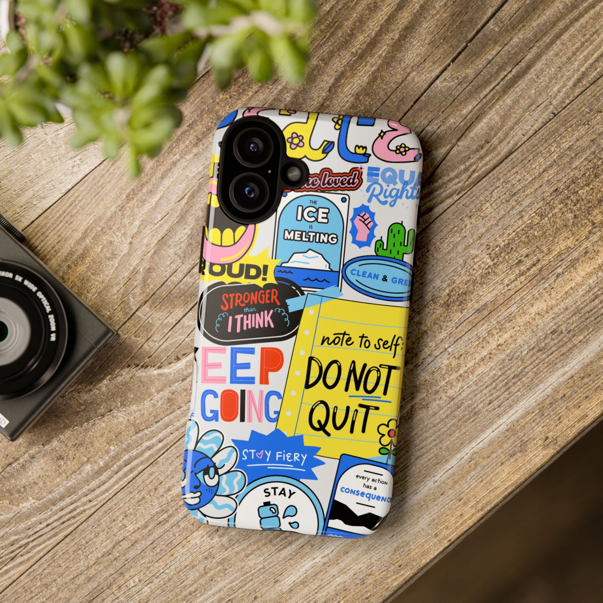 Optimist's Collage Phone Case — Colorful Positive Aesthetic