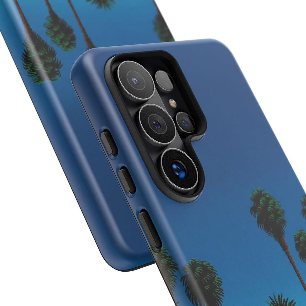 Beach House Phone Case — Pastel Palm Trees Cobalt Blue Sky