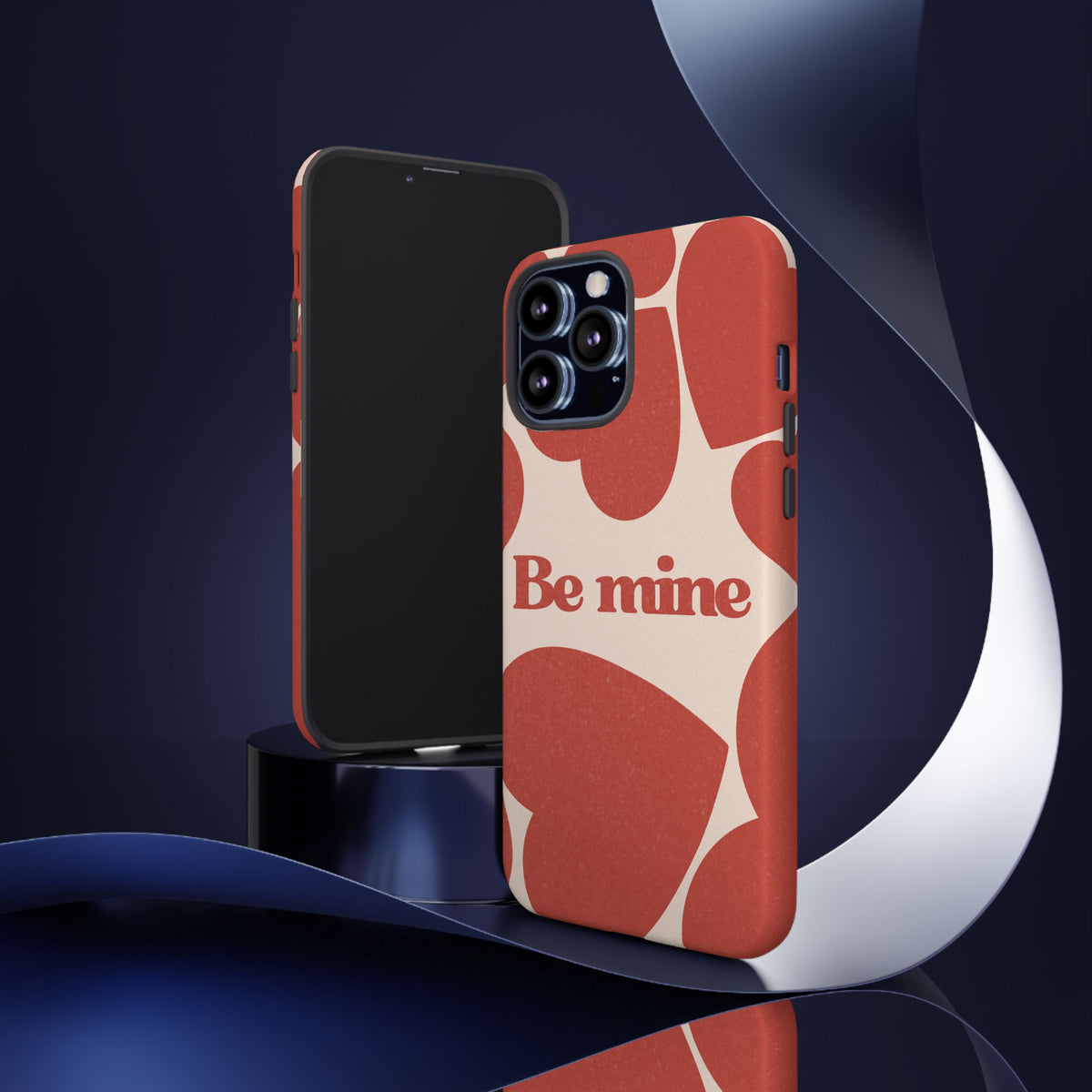 Be Mine Phone Case — Retro Hearts Terracotta Cream Romantic