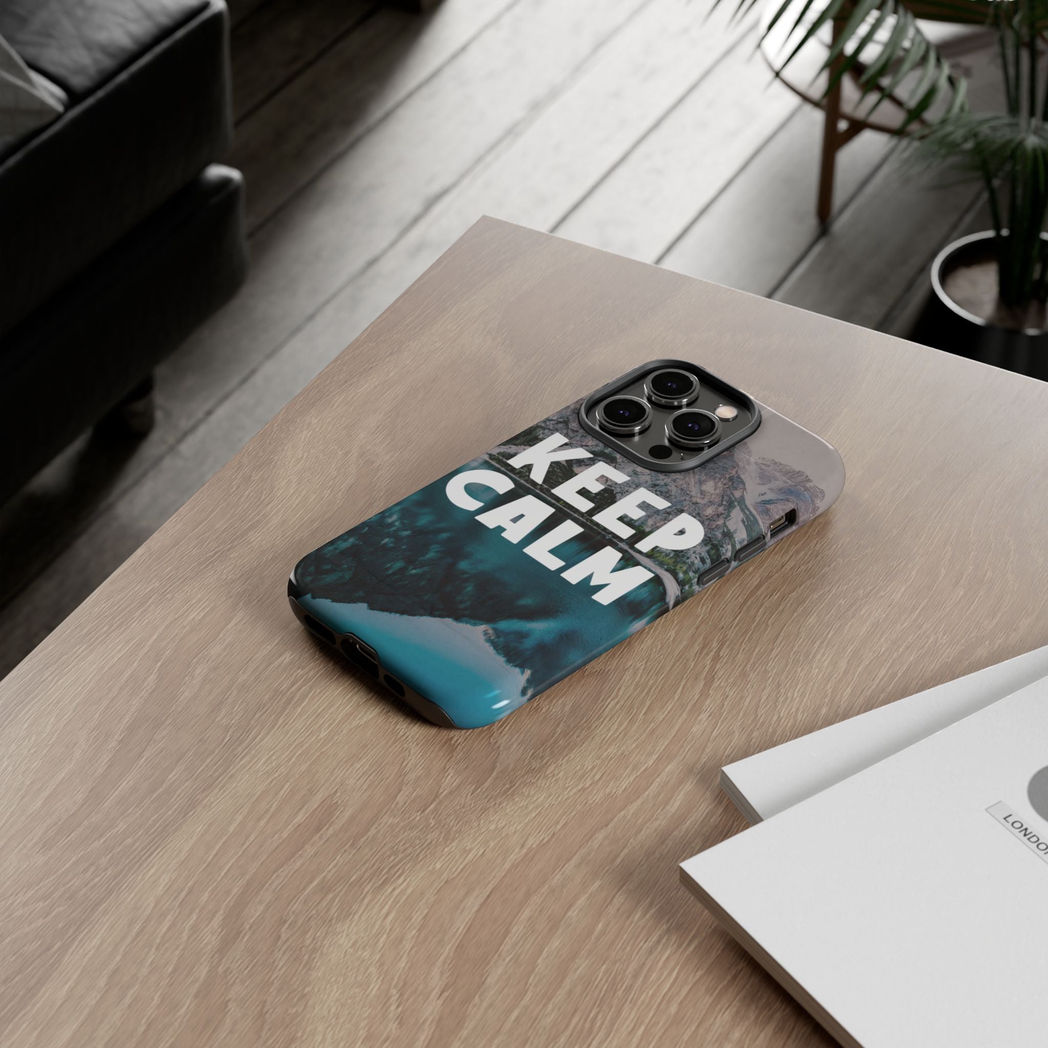 Keep Calm Phone Case — Minimalist Word Art Cover