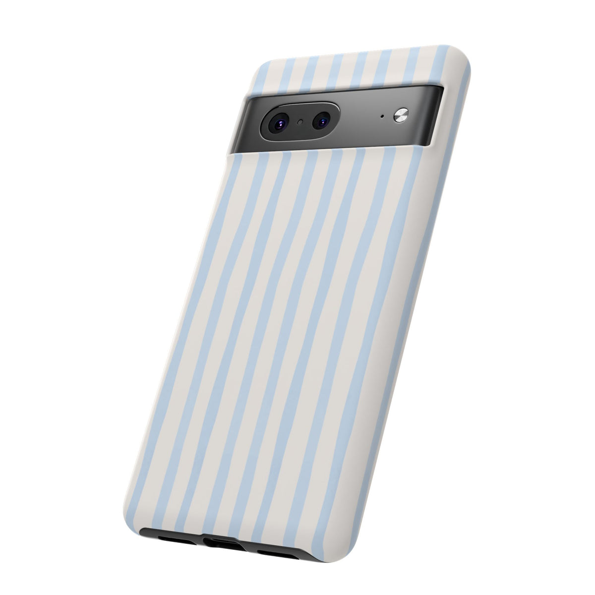 Baby Blue Stripe Phone Case — Soft Wavy Lines Cream Aesthetic