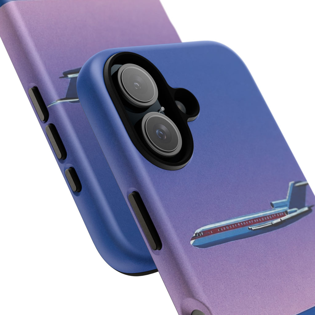 Retro Airplane Phone Case — Purple Night City Vintage Art