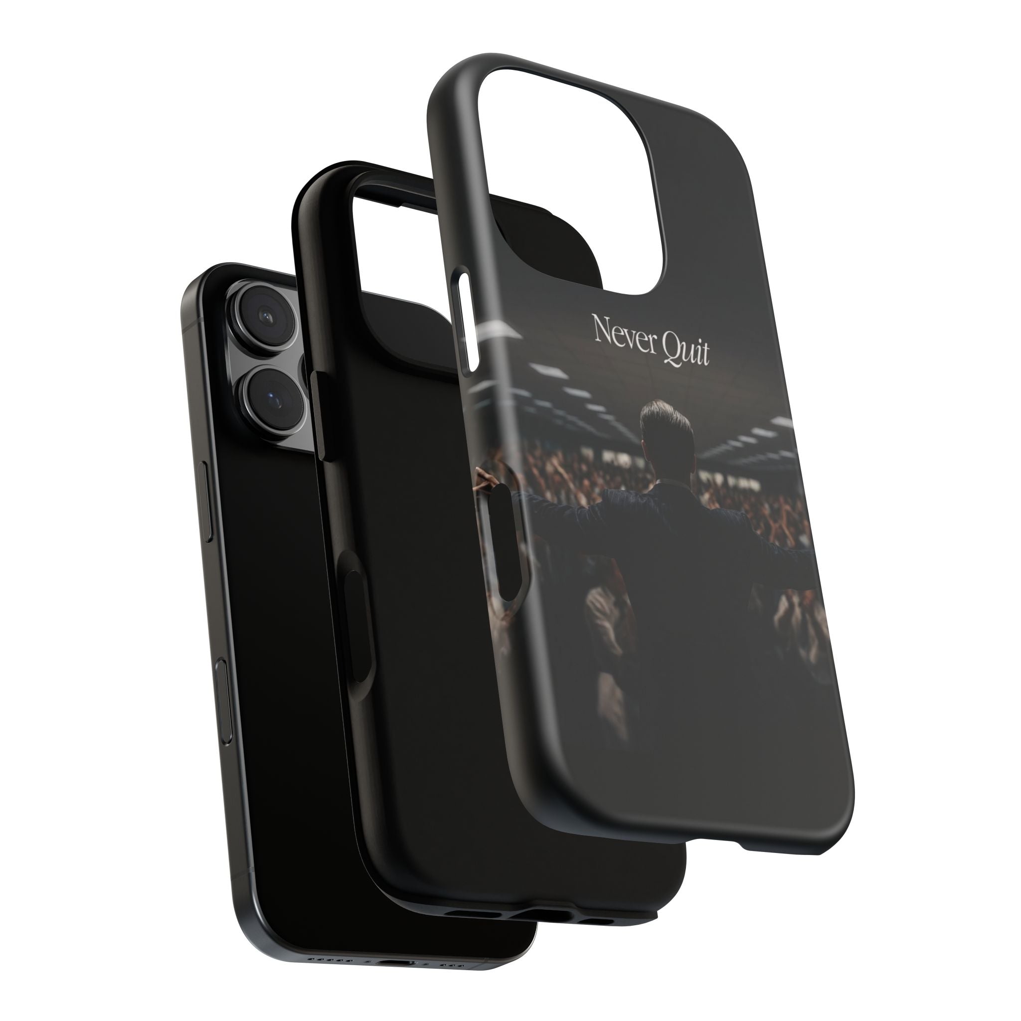 Never Quit Phone Case — Leader Crowd Dark Inspirational