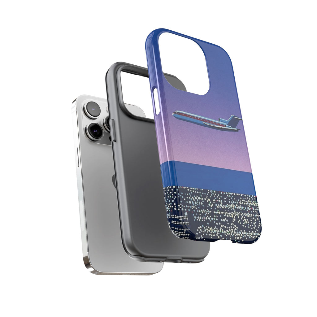 Retro Airplane Phone Case — Purple Night City Vintage Art