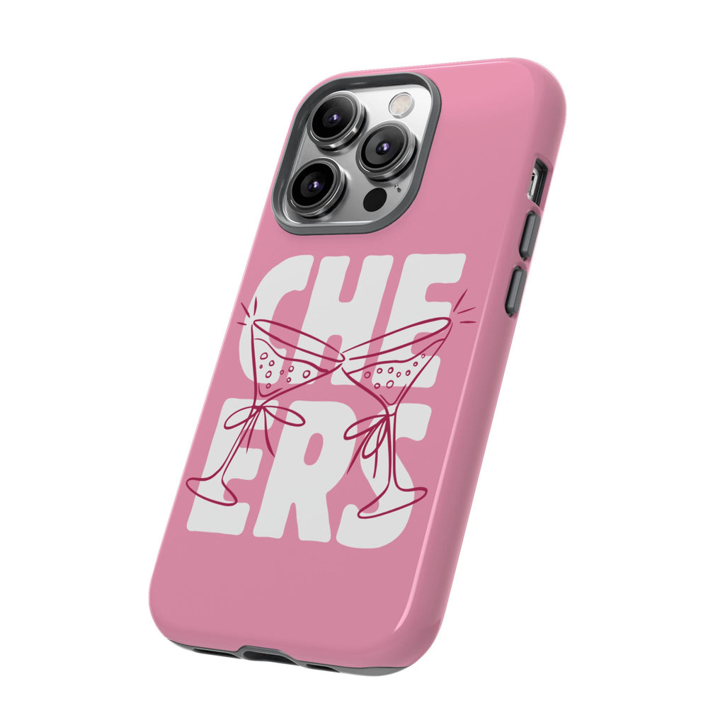 Cheers Phone Case — Pink Martini Glasses Bold Bubblegum